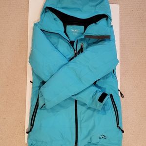 LL Bean Waterproof Down Ski Jacket women's xs aqua
